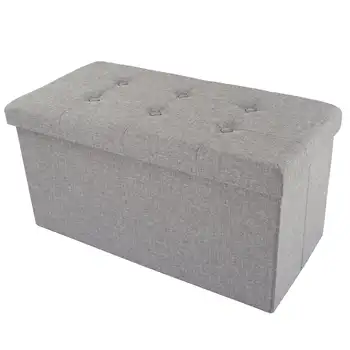 30-дюймовый складной пуф для хранения Somerset Home со съемным ящиком, серый