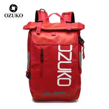 OZUKO Men Hard Shell Backpack Школьные сумки, Водонепроницаемые Дорожные сумки, Черный Креативный Инопланетный Повседневный Ноутбук, Подростковая мода