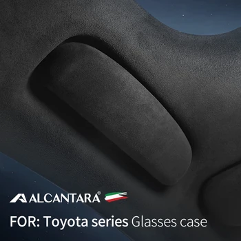 Автомобильный футляр для очков коробка держатель солнцезащитных очков Алькантара для Toyota Alphard Vellfire Prado Land Cruiser коробка для хранения очков аксессуары