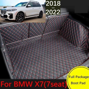 Изготовленный на заказ Кожаный коврик в багажник автомобиля для BMW X7 G07 2018 ~ 2022 Водонепроницаемый ковер для грузового лайнера на 7 мест, детали интерьера, аксессуары, чехол