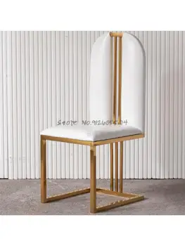 Легкий Роскошный Гостиничный обеденный стул из нержавеющей Стали, Домашний Обеденный Обеденный Стол, Модный Современный Золотой Обеденный стул, креативный