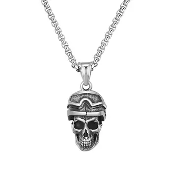 Посеребренное ожерелье с черепом в стиле готический панк, властные креативные мужские украшения для вечеринок в стиле рок-локомотив