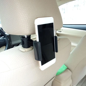 Универсальный держатель подголовника на спинке автокресла, ленивый кронштейн для телефона, Вращающийся на 360 градусов, Черный держатель для крепления в автомобиле